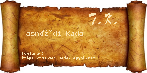 Tasnádi Kada névjegykártya